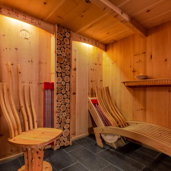 swiss pine sauna wellness hotel Paznaun Valley