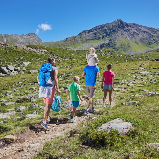 family hiking holiday in the Paznaun Valley Tyrol