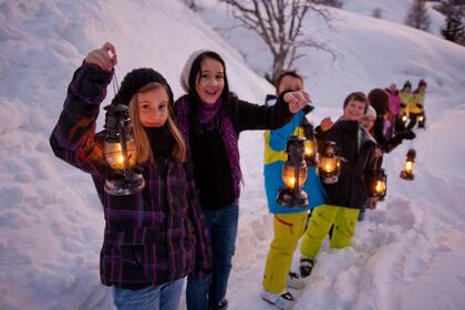 lantern hike on a family holiday in Tyrol