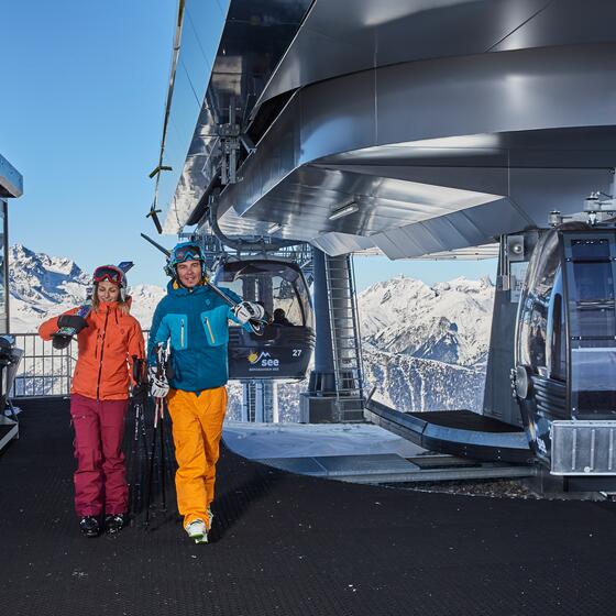 Gondel im Skiurlaub Paznauntal