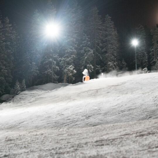 night skiing on a winter holiday in Tyrol